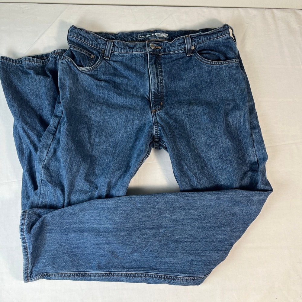 Carhartt Relaxed Fit Jeans Mens 38x36 Blue Good 104942-H45 Cotton Denim